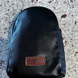 NWT Wrangler Black Leather Crossbody Bag